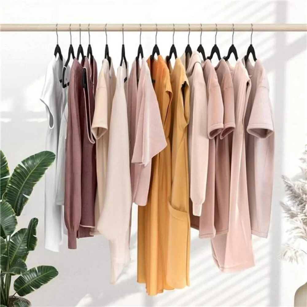 Black Velvet Hangers 20 Pack Clothes Hangers Non Slip Felt Hangers Durable Coat